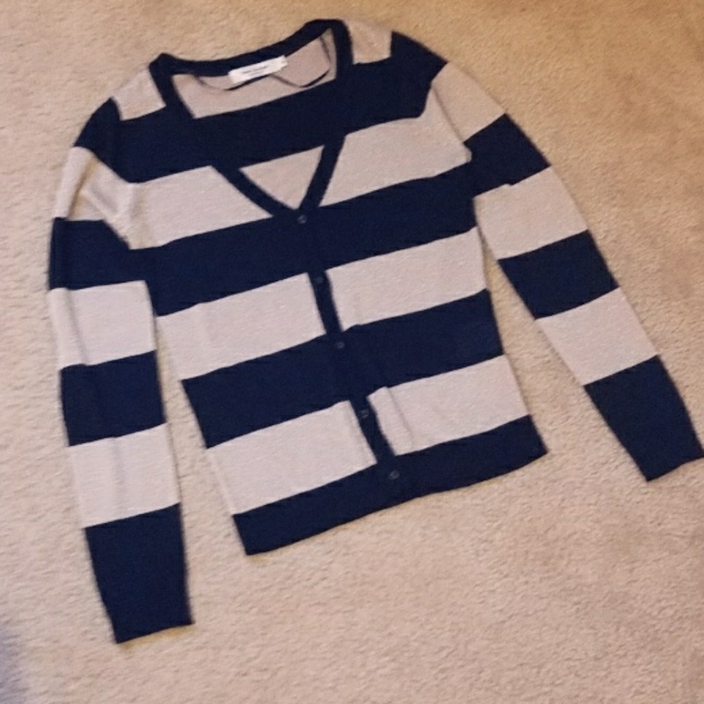 Striped V-Neck Cardigan